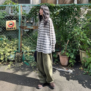 (Unisex) Casual Cotton Elastic Waist Pants