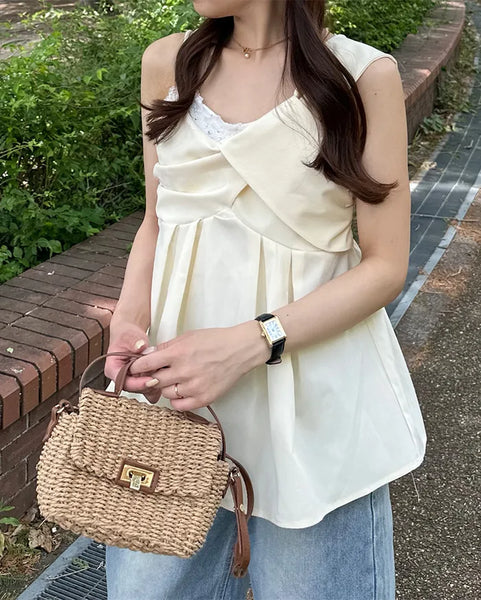 Asymmetrical Twist Bustier Blouse