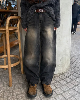Gradient Wash Wide Denim Pants