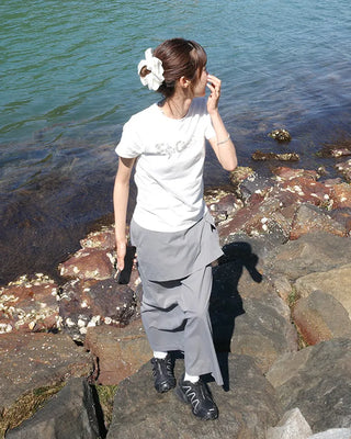 Layered long skirt