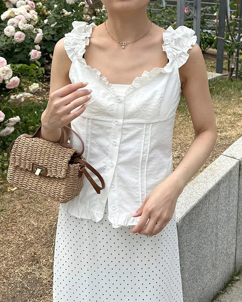 Frilled Shirring Camisole