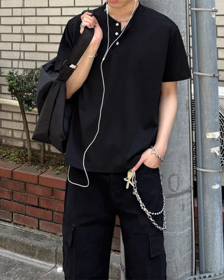 Henley neck T-shirt