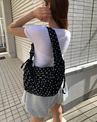 Dot Shirring Shoulder Bag