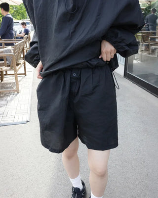 Elastic waist nylon shorts