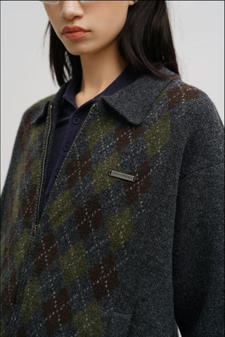 [MASONPRINCE] Argyle Cardigan/Sweater