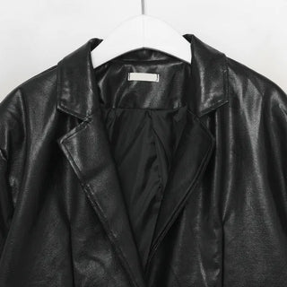 Box-fit leather jacket