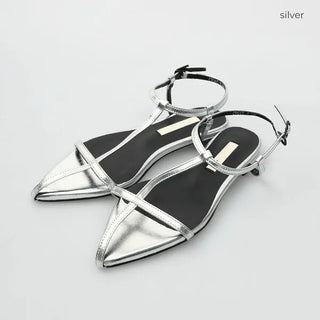 Pointed back strap sandals