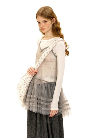 [Moromoro2] Lace Trim Slim Fit Long Sleeve Base  Tee