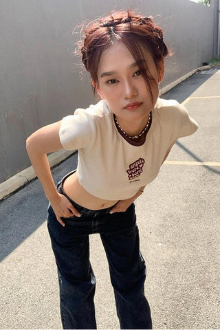 retro casual slim short top