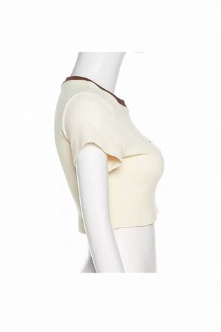 retro casual slim short top