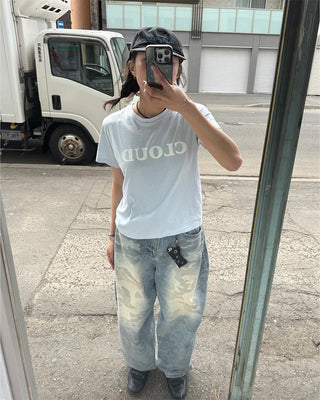 (Unisex) Vintage Camo Denim Pants