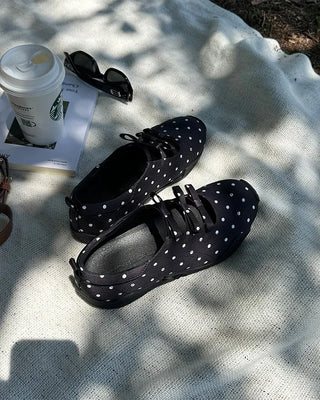 Polka Dot Ribbon Mary Jane Sneakers