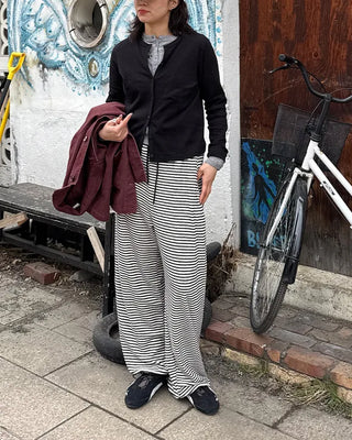 Striped wide-leg pants