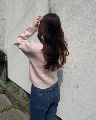 Two-tone knit cardigan