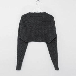 Cable cardigan & sleeveless knit set