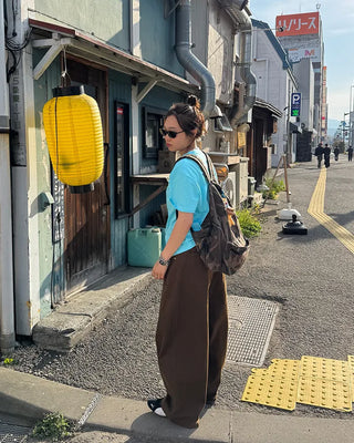 Cotton wide-leg pants