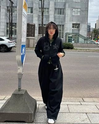 Pintuck Drawstring Balloon Pants