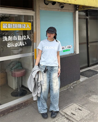 (Unisex) Vintage Camo Denim Pants
