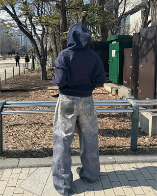 (Unisex) Paint Wash Wide Denim