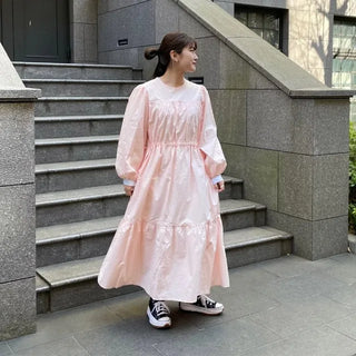 Waist strap long dress