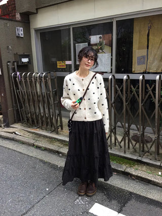 Tiered check skirt