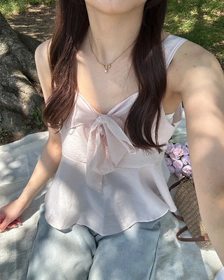 Ribbon frill sleeveless