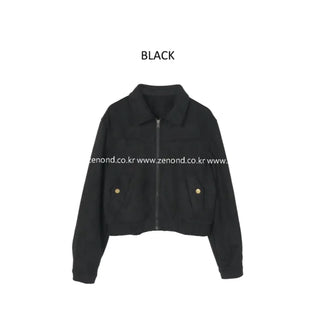 (2 colors) Cropped Suede Blouson