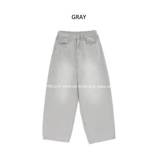 (2 colors) Back Button Wide Jeans