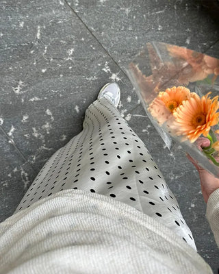 Polka Dot Satin Long Skirt