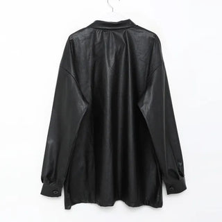 Loose leather jacket