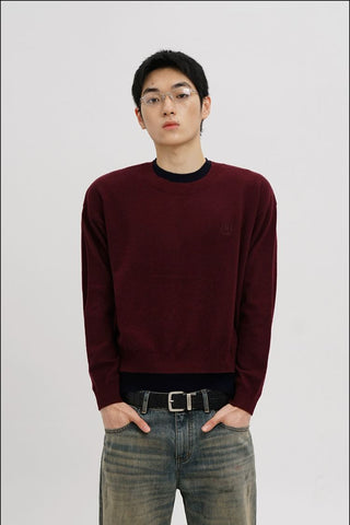 [MASONPRINCE] Wool Blend Layered Look Sweater