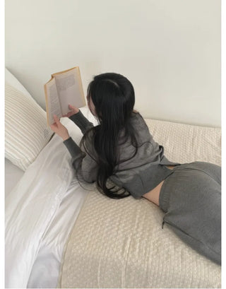 (4 colors) 2-way one-shoulder sweatshirt