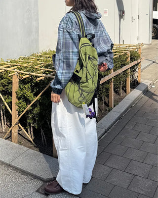 (Unisex) Check Hooded Wind Jacket