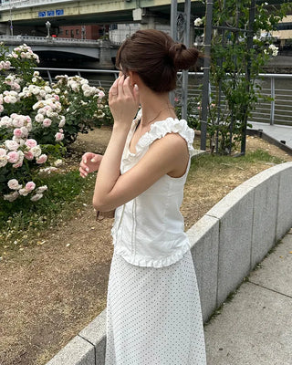 Frilled Shirring Camisole