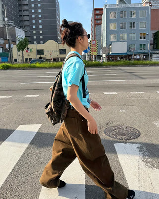 Cotton wide-leg pants