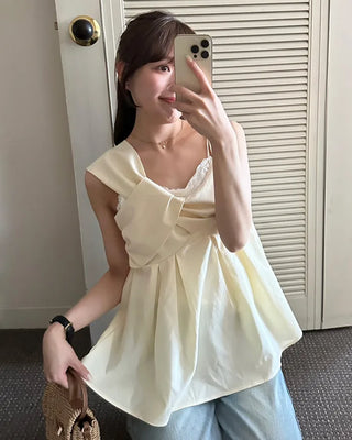 Asymmetrical Twist Bustier Blouse