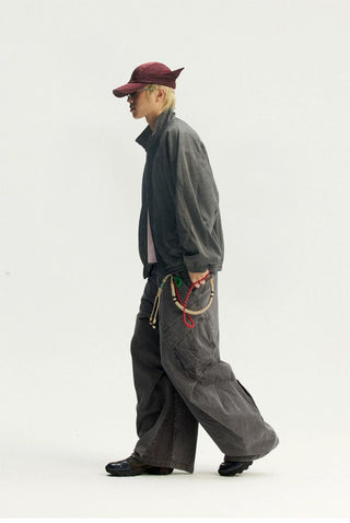 [Monterest] Washed Cotton Pleated Wide Leg Pants