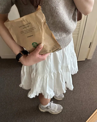 Elastic waist cantilever mini skirt