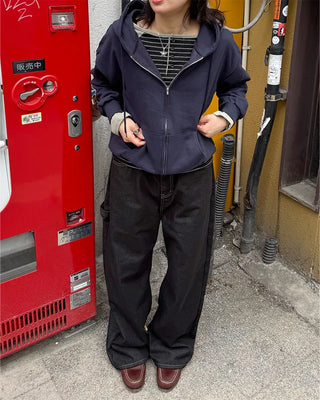 Brown stitch denim pants