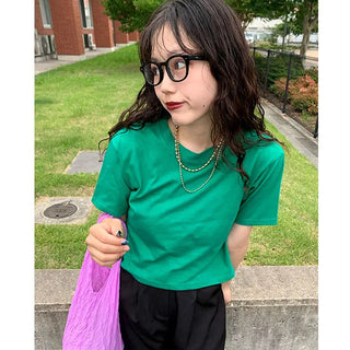 colorful cherry bomb crop t