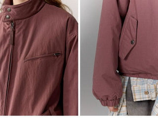 [Monterest] Stand Collar Padded Harrington Jacket