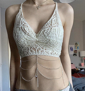 Woolen Lace Halterneck Camisole: Cool and Chic