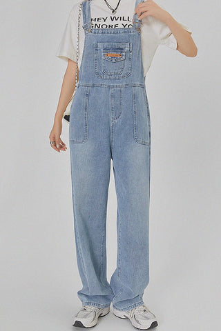 loose overalls wide-leg jeans
