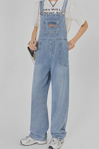 loose overalls wide-leg jeans