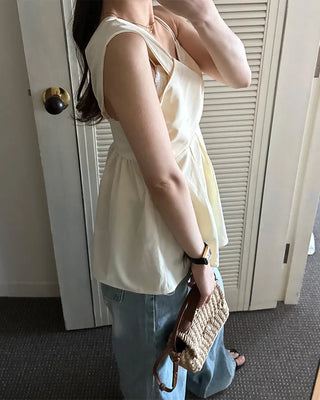 Asymmetrical Twist Bustier Blouse