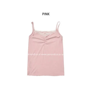 (5 colors) Lace Shirred Sleeveless