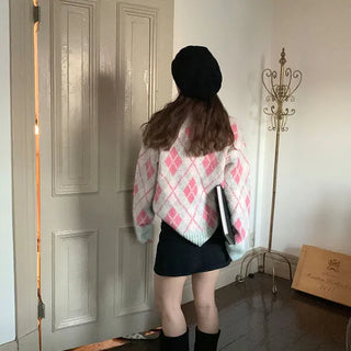 Argyle wool knit