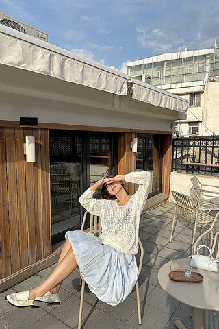 loose hollow twisted casual sweater