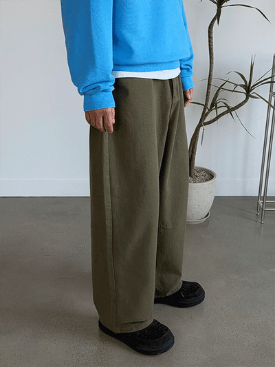 Push Curved Dart Wide Pants