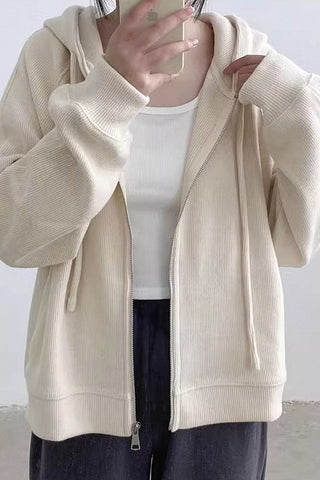 loose casual hooded jacket